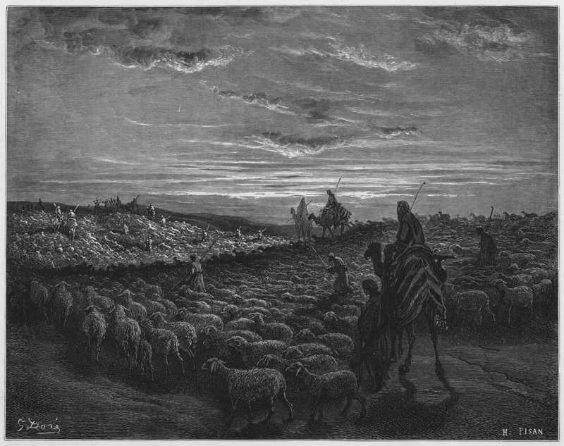 古斯塔夫多尔圣经：亚伯拉罕进入迦南地 作者 古斯塔夫·多尔（Gustave Dore）