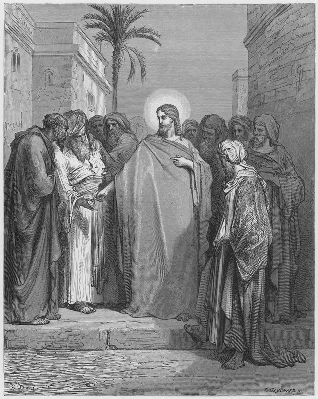 古斯塔夫多尔圣经：基督和贡品金钱 作者 古斯塔夫·多尔（Gustave Dore）