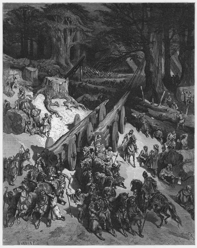 古斯塔夫多尔圣经：为了建造圣殿而减少雪松 作者 古斯塔夫·多尔（Gustave Dore）
