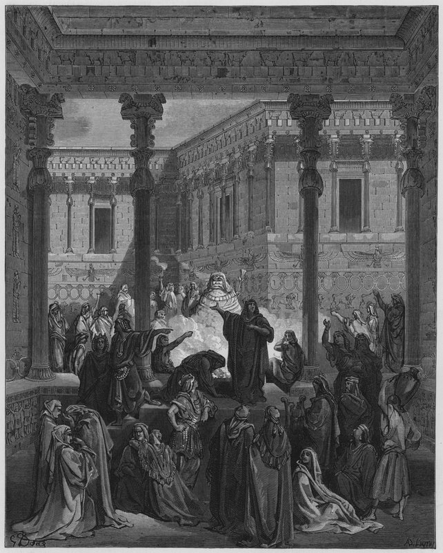 古斯塔夫多尔圣经：丹尼尔混淆贝尔的祭司 作者 古斯塔夫·多尔（Gustave Dore）