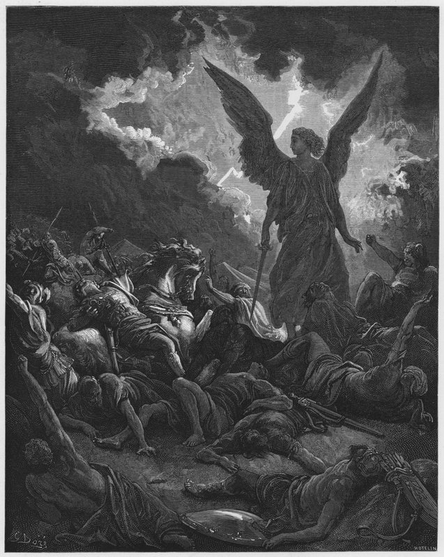 古斯塔夫多尔圣经：塞纳切里布军队的毁灭 作者 古斯塔夫·多尔（Gustave Dore）