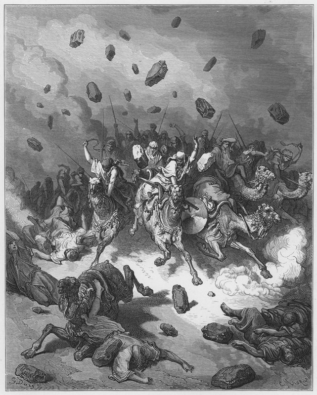 古斯塔夫多尔圣经：破坏亚摩利人的军队 作者 古斯塔夫·多尔（Gustave Dore）