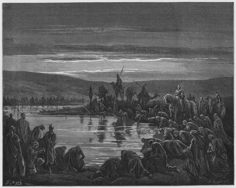 古斯塔夫多尔圣经：基甸选择他的士兵 作者 古斯塔夫·多尔（Gustave Dore）