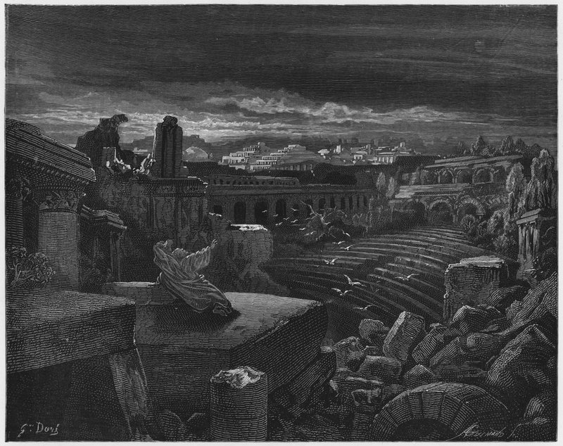 古斯塔夫多尔圣经：以赛亚对巴比伦毁灭的看法 作者 古斯塔夫·多尔（Gustave Dore）