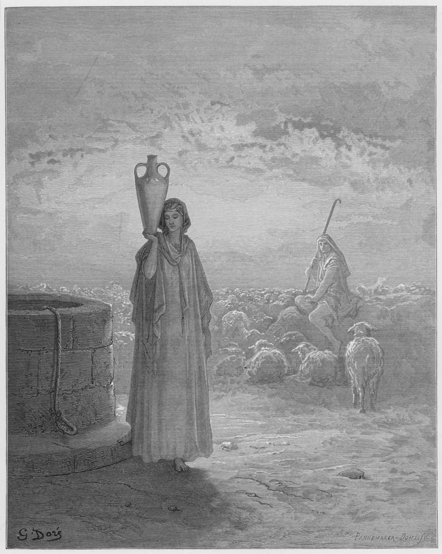 古斯塔夫多尔圣经：雅各布保持拉班人群 作者 古斯塔夫·多尔（Gustave Dore）