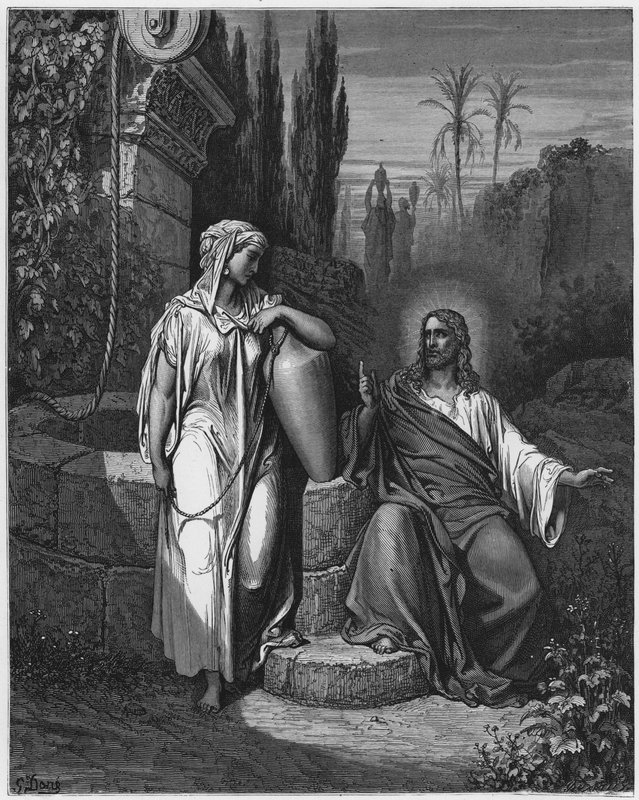 古斯塔夫多尔圣经：耶稣和撒玛利亚的女人 作者 古斯塔夫·多尔（Gustave Dore）