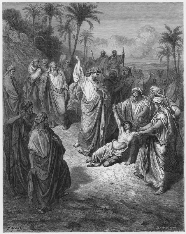 古斯塔夫多尔圣经：耶稣医治疯子 作者 古斯塔夫·多尔（Gustave Dore）