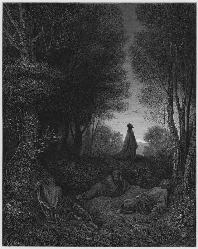 古斯塔夫多尔圣经：耶稣在花园里祈祷 作者 古斯塔夫·多尔（Gustave Dore）