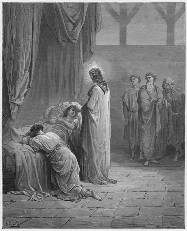 古斯塔夫多尔圣经：耶稣兴起了J鲁的女儿 作者 古斯塔夫·多尔（Gustave Dore）