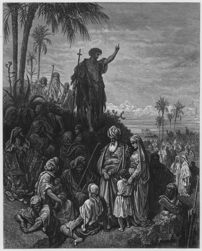 古斯塔夫多尔圣经：施洗约翰在旷野传道 作者 古斯塔夫·多尔（Gustave Dore）