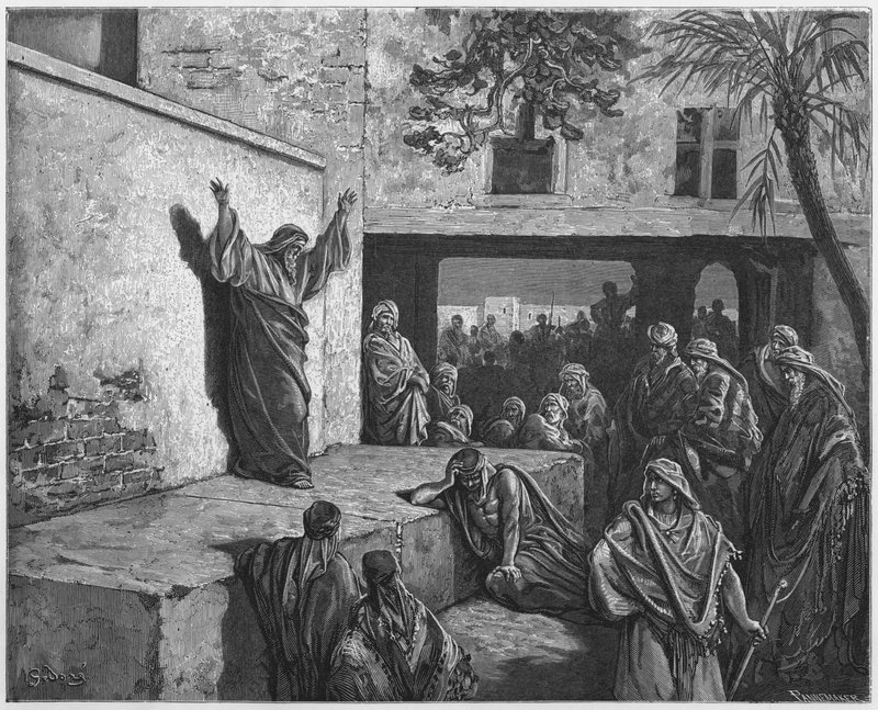 古斯塔夫多尔圣经：米迦劝诫以色列人悔改 作者 古斯塔夫·多尔（Gustave Dore）