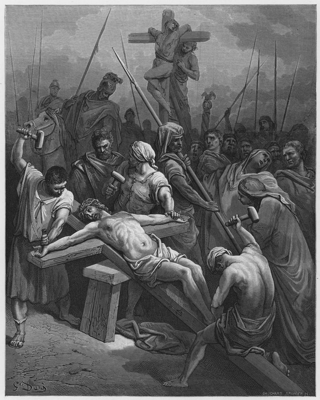 古斯塔夫多尔圣经：将基督钉在十字架上 作者 古斯塔夫·多尔（Gustave Dore）