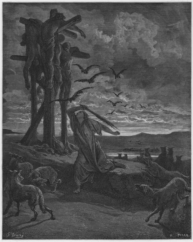 古斯塔夫多尔圣经：里兹帕对死者的善意 作者 古斯塔夫·多尔（Gustave Dore）