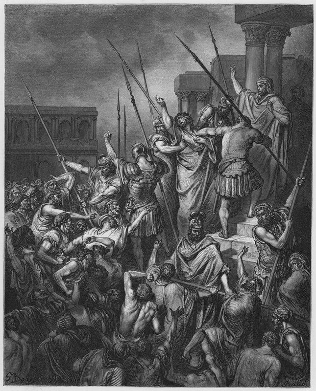 古斯塔夫多尔圣经：保罗从众人手中救了出来 作者 古斯塔夫·多尔（Gustave Dore）