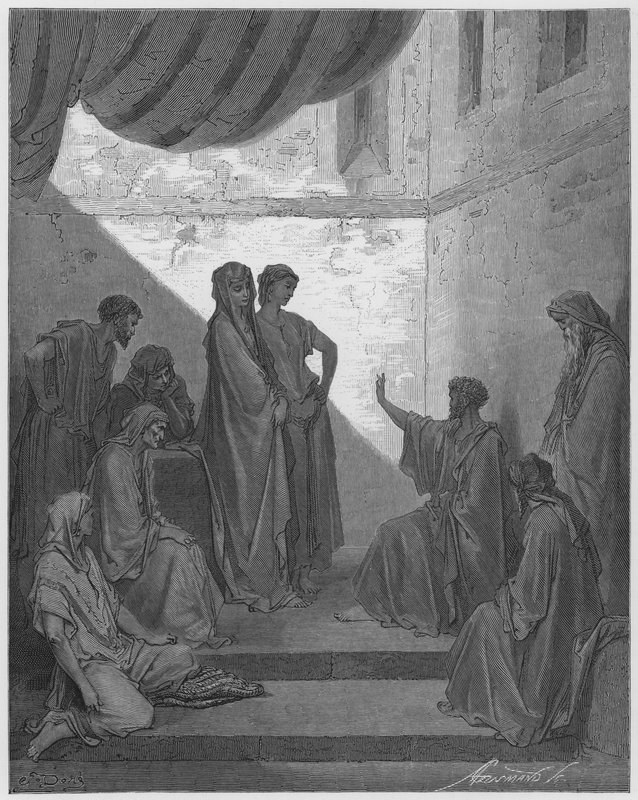 古斯塔夫多尔圣经：彼得在科尼利厄斯家中 作者 古斯塔夫·多尔（Gustave Dore）