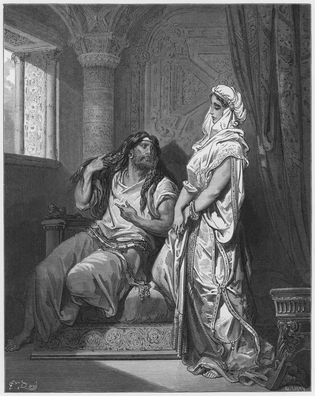 古斯塔夫多尔圣经：参孙和大利拉 作者 古斯塔夫·多尔（Gustave Dore）
