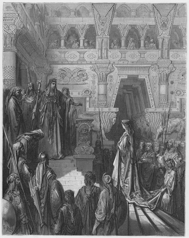 古斯塔夫多尔圣经：所罗门接受示巴女王 作者 古斯塔夫·多尔（Gustave Dore）