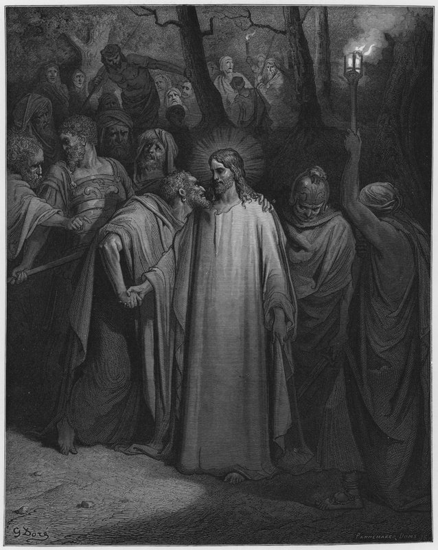 古斯塔夫多尔圣经：犹大亲吻 作者 古斯塔夫·多尔（Gustave Dore）