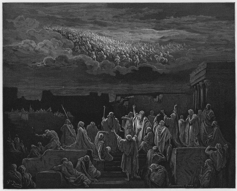 古斯塔夫多尔圣经：军队在天空中的显现 作者 古斯塔夫·多尔（Gustave Dore）