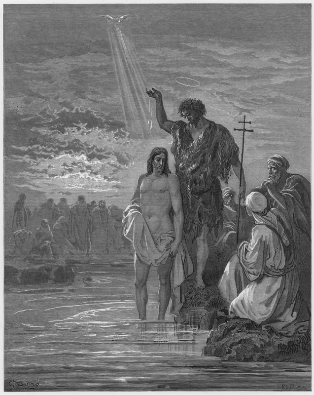古斯塔夫多尔圣经：耶稣的洗礼 作者 古斯塔夫·多尔（Gustave Dore）