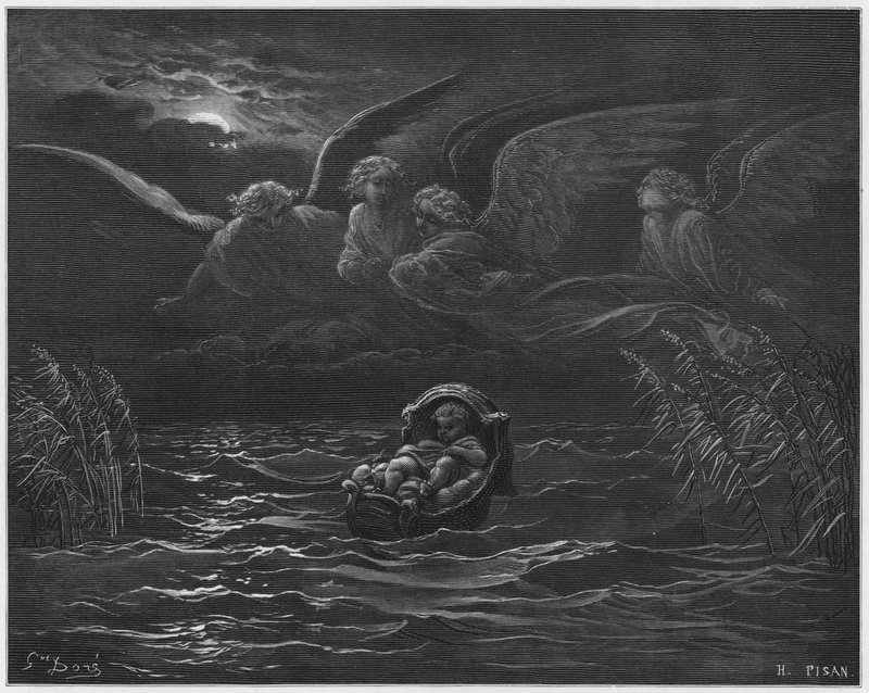 古斯塔夫多尔圣经：尼罗河上的孩子摩西 作者 古斯塔夫·多尔（Gustave Dore）