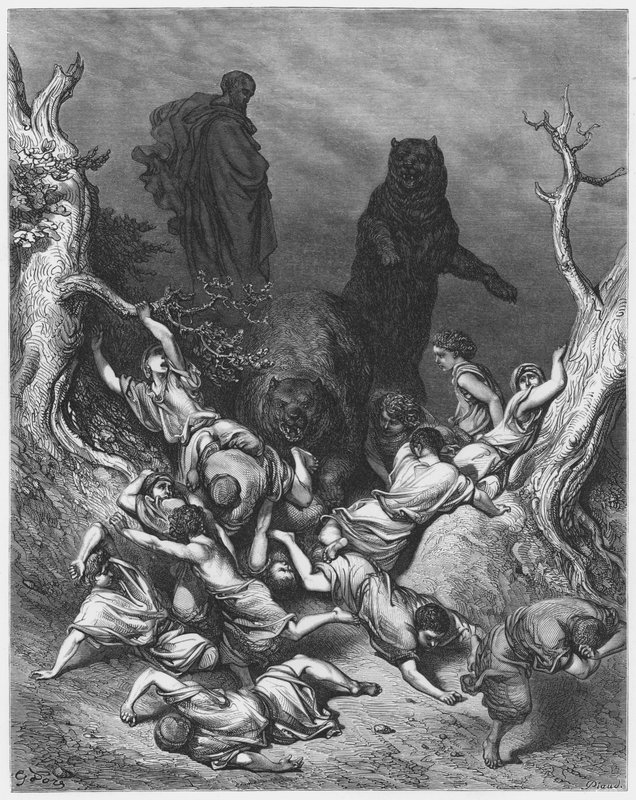 古斯塔夫多尔圣经：被熊摧毁的孩子们 作者 古斯塔夫·多尔（Gustave Dore）