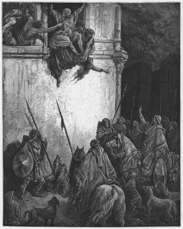 古斯塔夫多尔圣经：耶洗别的死亡 作者 古斯塔夫·多尔（Gustave Dore）