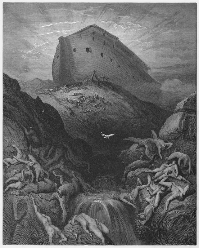 古斯塔夫多尔圣经：鸽子从方舟发出 作者 古斯塔夫·多尔（Gustave Dore）
