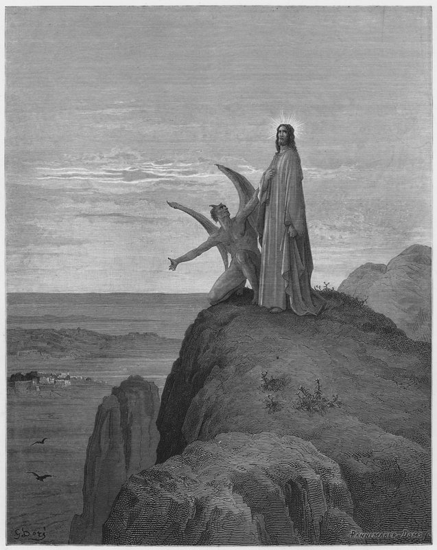 古斯塔夫多尔圣经：耶稣的诱惑 作者 古斯塔夫·多尔（Gustave Dore）