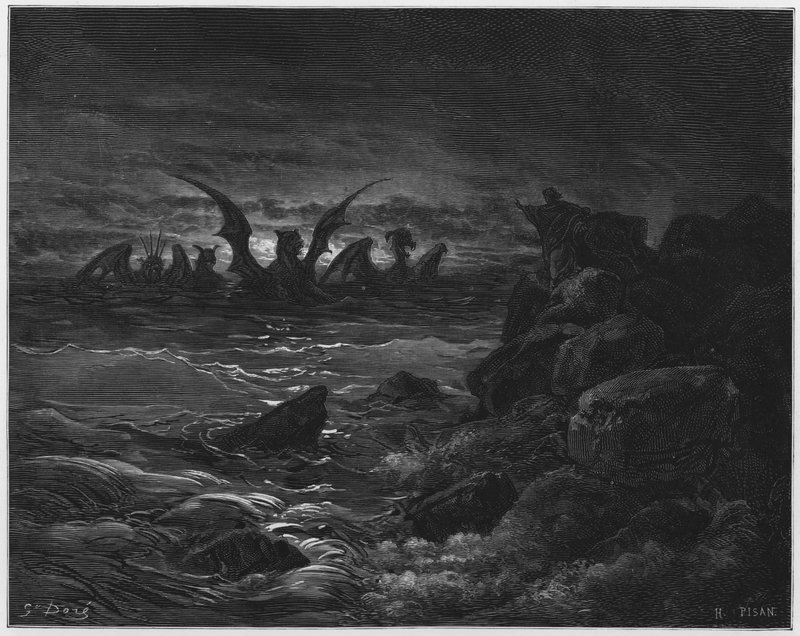 古斯塔夫多尔圣经：四种野兽的异象 作者 古斯塔夫·多尔（Gustave Dore）