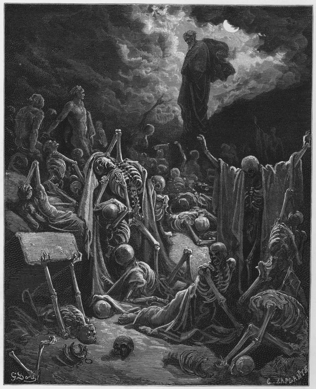 古斯塔夫多尔圣经：干骨谷的视野 作者 古斯塔夫·多尔（Gustave Dore）