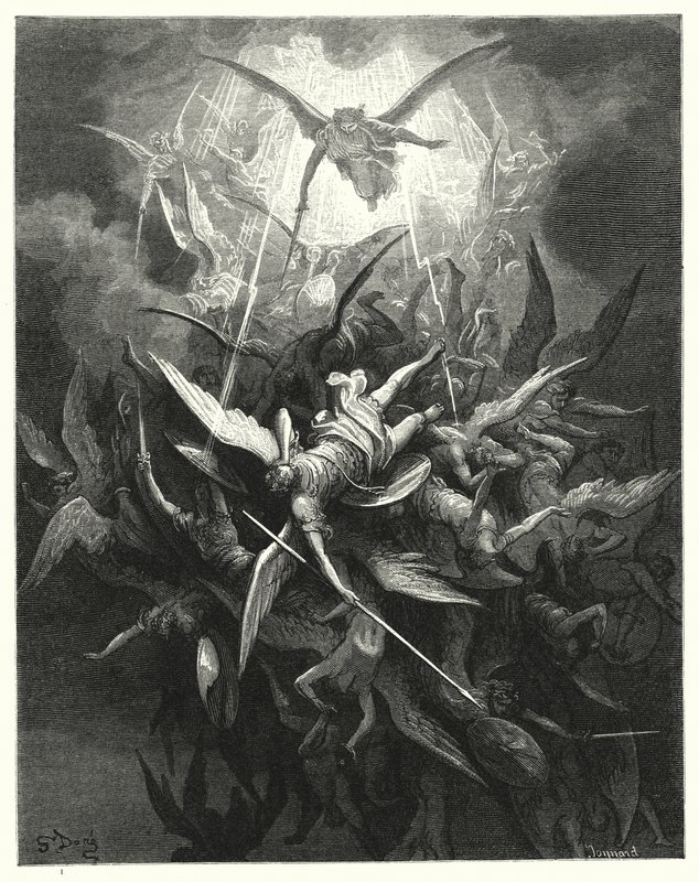 Gustave Dore为Miltons Paradise Lost，Book I，第44,45行所插图 作者 古斯塔夫·多尔（Gustave Dore）