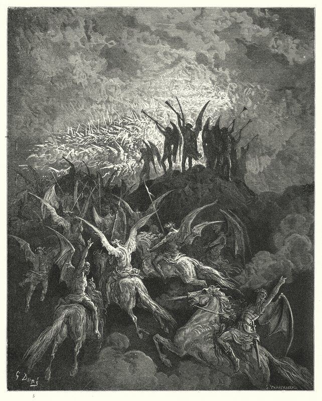 插图由Gustave Dore为Miltons Paradise Lost，Book I，第757-759行 作者 古斯塔夫·多尔（Gustave Dore）