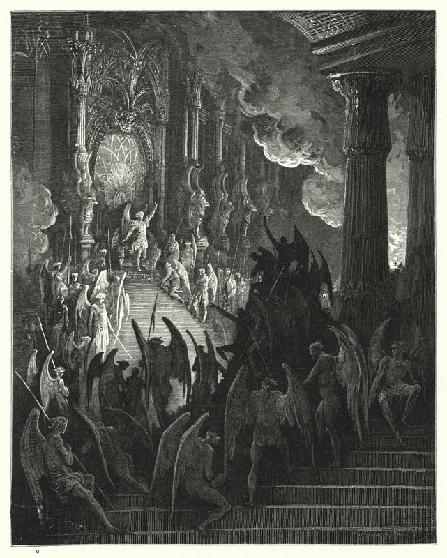 Gustave Dore为Miltons Paradise Lost，Book II，第1,2行插图 作者 古斯塔夫·多尔（Gustave Dore）