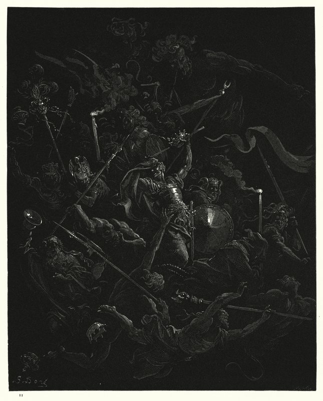 Gustave Dore为Miltons Paradise Lost，Book III，第473,474行所插图 作者 古斯塔夫·多尔（Gustave Dore）