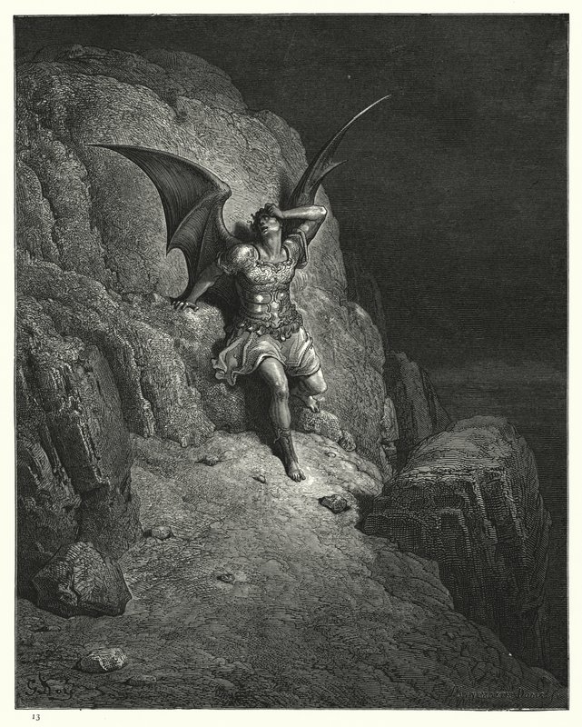 Gustave Dore为Miltons Paradise Lost，Book IV，第73,74行所插图 作者 古斯塔夫·多尔（Gustave Dore）