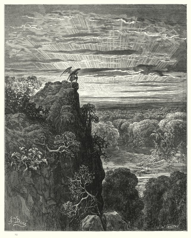 Gustave Dore为Miltons Paradise Lost，Book IV，第172,173行所插图 作者 古斯塔夫·多尔（Gustave Dore）