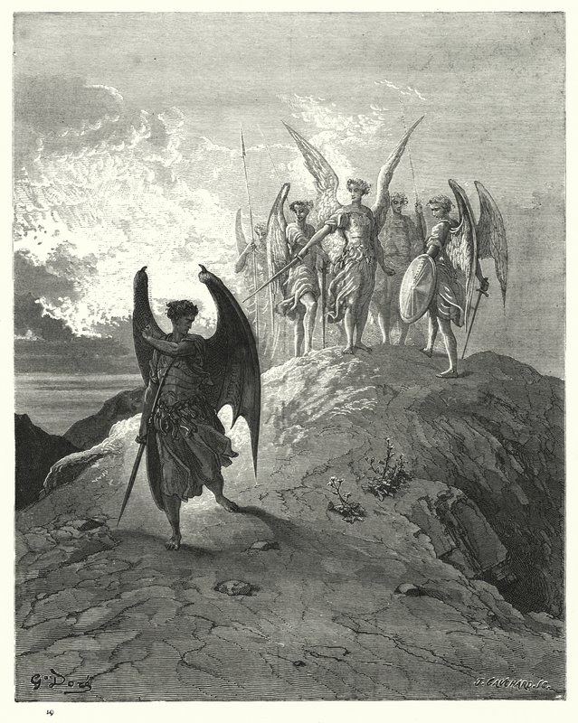 Gustave Dore为Miltons Paradise Lost，Book IV，第1014行，1015所作的插图 作者 古斯塔夫·多尔（Gustave Dore）