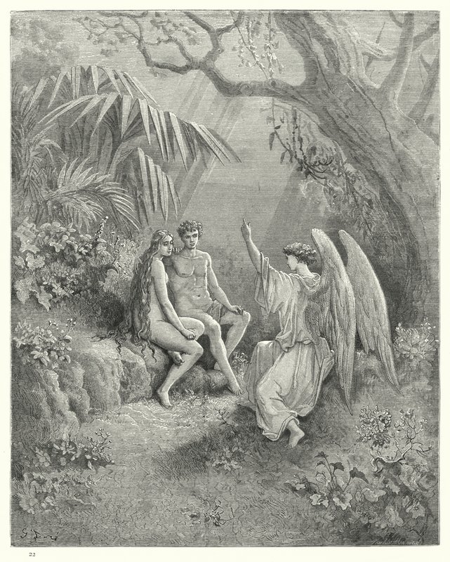 Gustave Dore为Miltons Paradise Lost，Book V，第468-470行插图 作者 古斯塔夫·多尔（Gustave Dore）