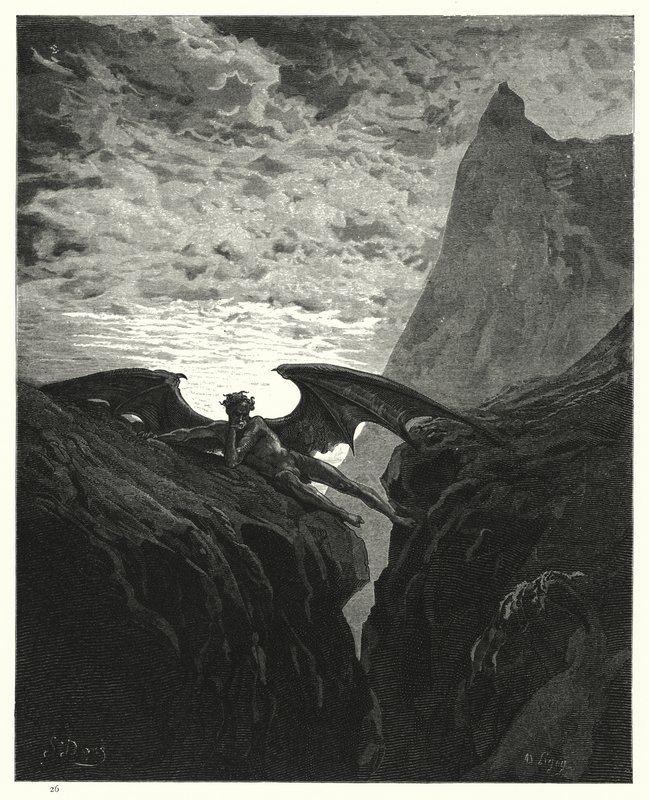 Gustave Dore为Miltons Paradise Lost，Book VI，406行的插图 作者 古斯塔夫·多尔（Gustave Dore）