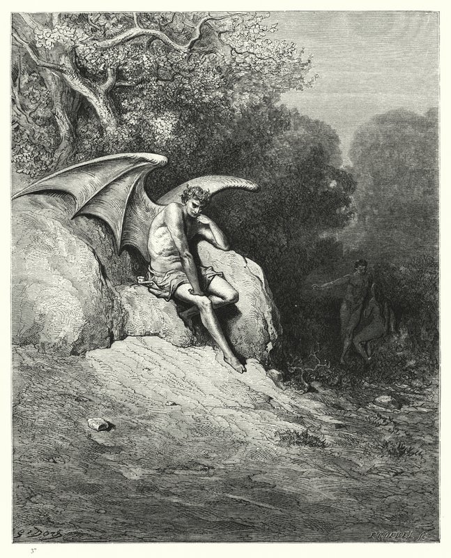 Gustave Dore为Miltons Paradise Lost，Book IX，第99,100行所插图 作者 古斯塔夫·多尔（Gustave Dore）