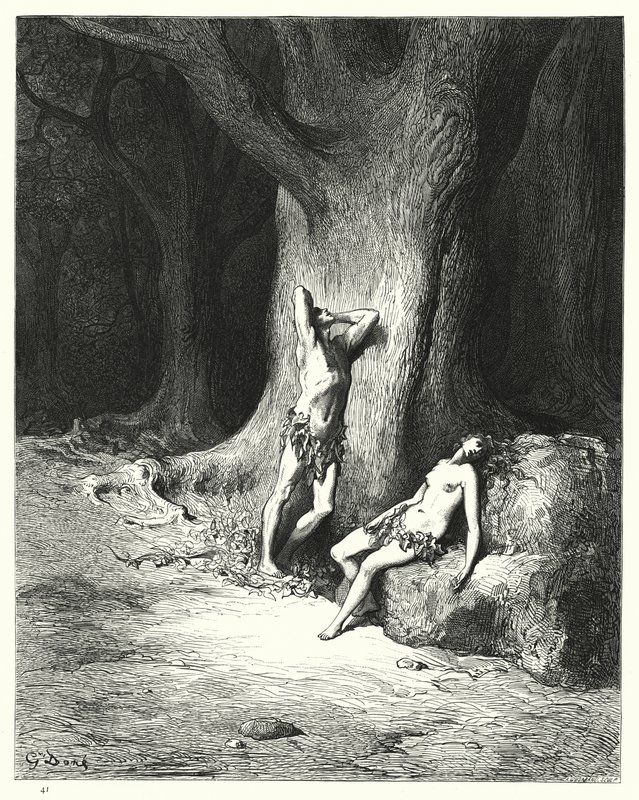 Gustave Dore为Miltons Paradise Lost，Book IX，第1121-1123行所插图 作者 古斯塔夫·多尔（Gustave Dore）