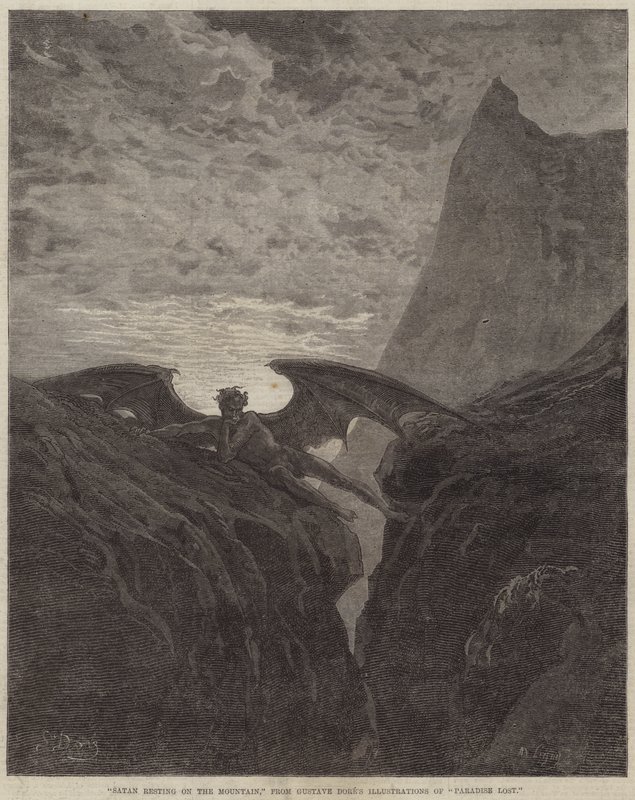 撒旦在山上休息 作者 古斯塔夫·多尔（Gustave Dore）