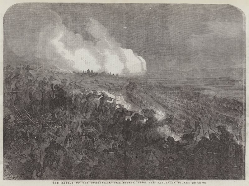 Tchernaya战役，袭击撒丁岛纠察队 作者 古斯塔夫·多尔（Gustave Dore）