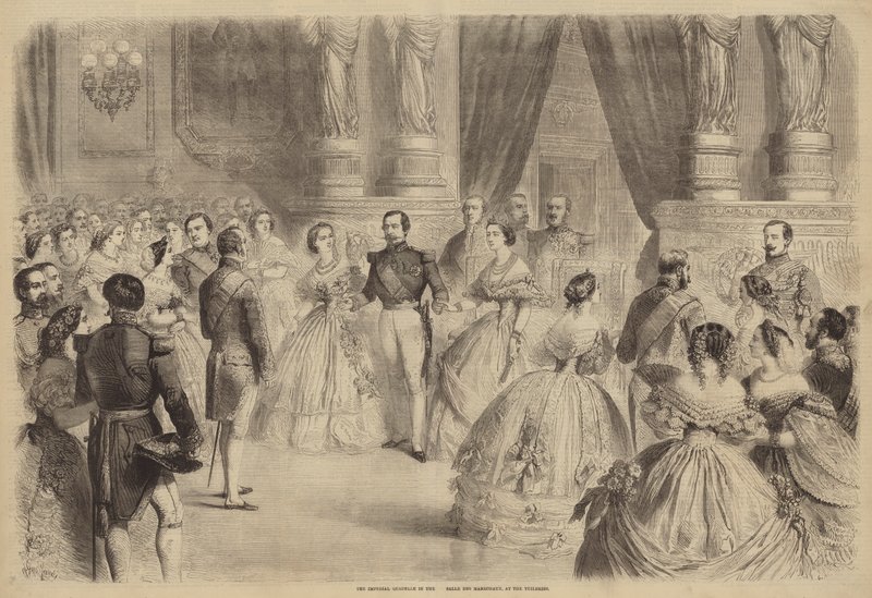 位于杜乐丽城的Salle des Marechaux的Imperial Quadrille 作者 古斯塔夫·珍妮特（Gustave Janet）