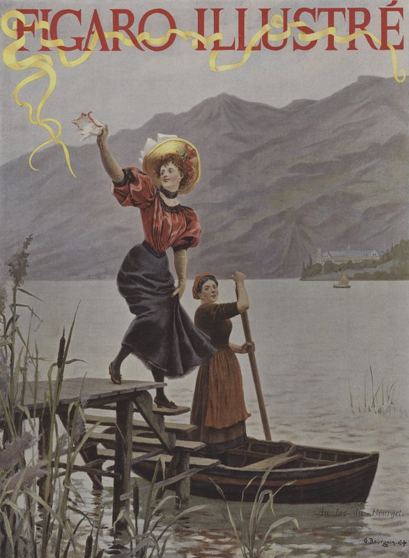 在布尔歇湖。 1895年9月Le Figaro Illustre的封面 作者 古斯塔夫·布尔加因