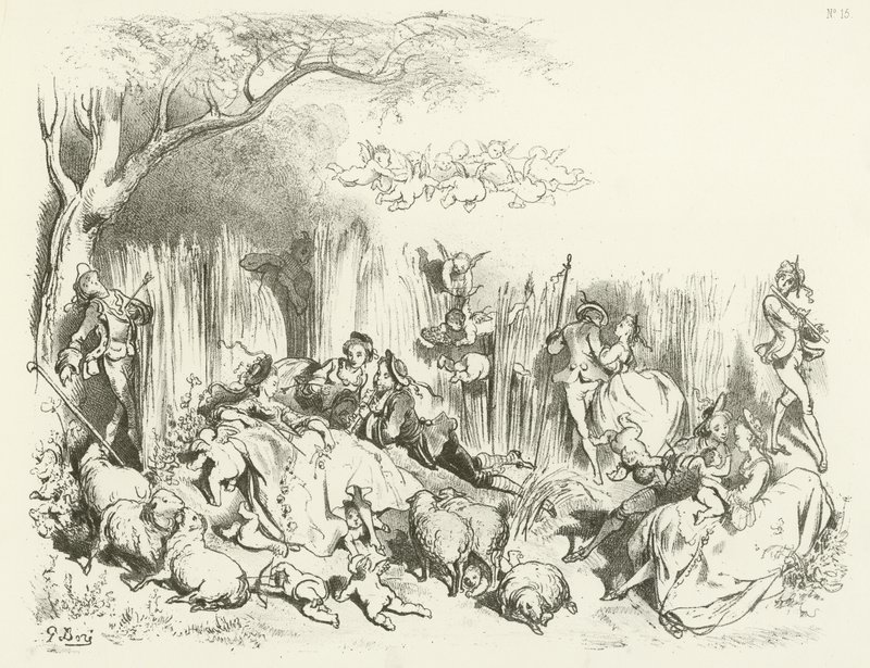路易十五（牧歌）下的田园牧歌 作者 古斯塔夫·多尔（Gustave Dore）