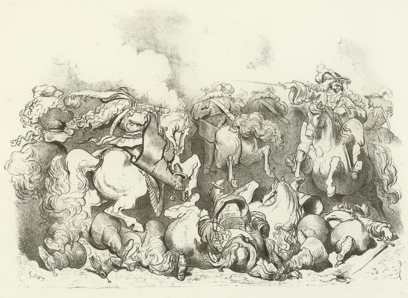 路易十四统治时期的轻马指控（凹版印刷） 作者 古斯塔夫·多尔（Gustave Dore）
