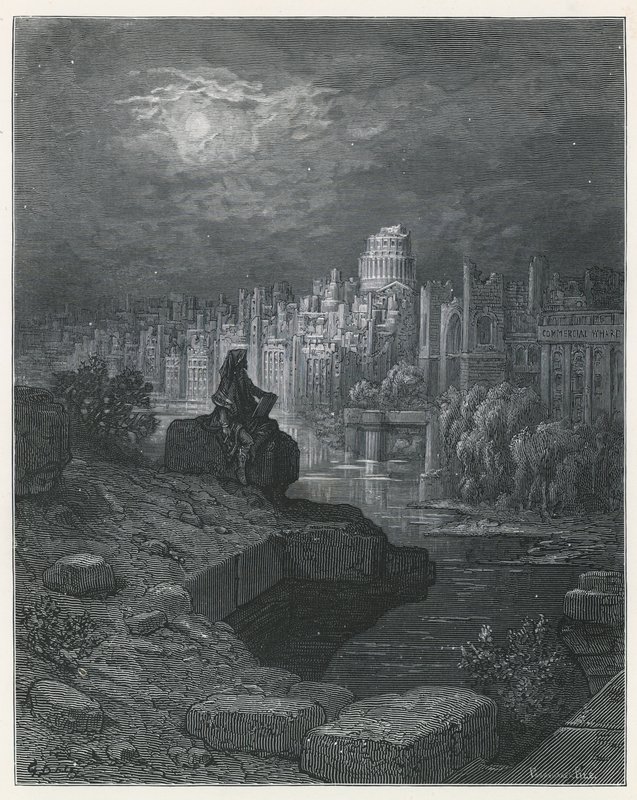 来自新西兰人的旅行者正在考虑伦敦的废墟 作者 古斯塔夫·多尔（Gustave Dore）