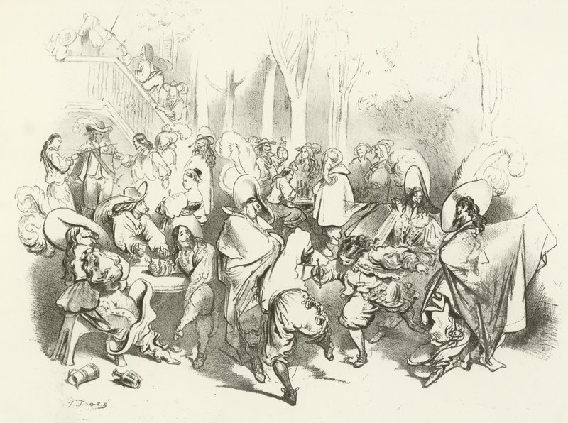 在Richelieu对Dueling（凹版印刷）的法令之后 作者 古斯塔夫·多尔（Gustave Dore）